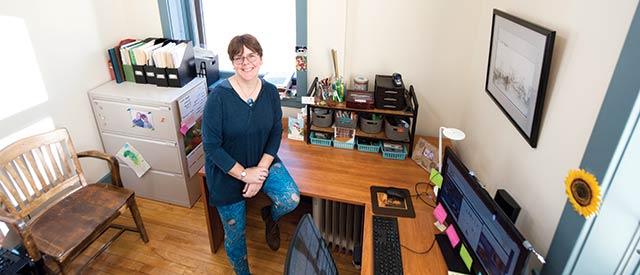 Sue Lewis in her office